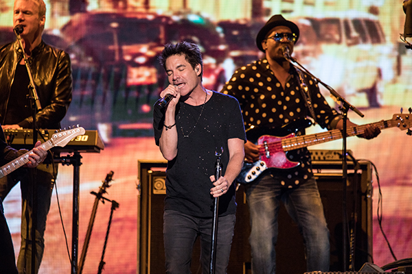 Hall & Oates performing at Little Caesar’s Arena in Detroit with Patrick Monahan of Train