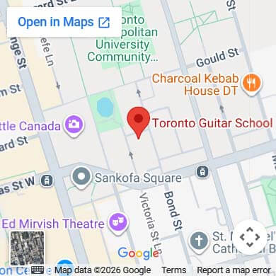 Map showing the location of Toronto Guitar School