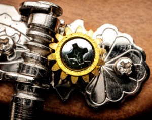 The gears of a tuning mechanism