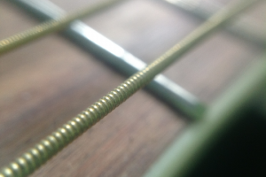 Guitar string close up